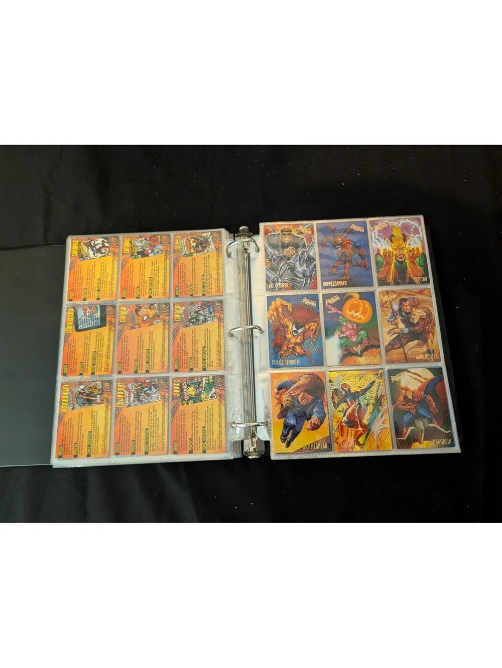 Vintage 1990s Marvel Spider-Man Trading Cards Collection in Binder - Full Series